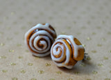 Cinnamon Roll Stud Earrings, Polymer Clay