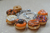 Fall Halloween Theme Doughnut Charm Bracelet