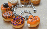 Fall Halloween Theme Doughnut Charm Bracelet