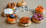 Fall Halloween Theme Doughnut Charm Bracelet