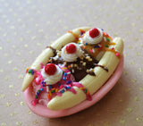 Banana Split Ice Cream Sundae Fridge Food Magnet Polymer Clay Magnet