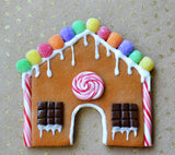 Gingerbread House Polymer Clay Christmas Magnet