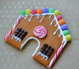 Gingerbread House Polymer Clay Christmas Magnet