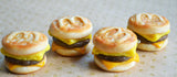 Sausage Egg Cheese Breakfast Sandwich Charm, Key Chain, Necklace