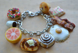 Breakfast foods charm bracelet