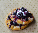 Blueberry and Cream Waffles Magnet, Realistic Miniature Food Decor