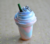 Cotton Candy Milkshake Charm, Necklace, Key Chain