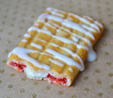 Strawberry Cream Cheese Toaster Pastry Magnet, Polymer Clay Mini Food