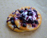 Blueberry and Cream Waffles Magnet, Realistic Miniature Food Decor