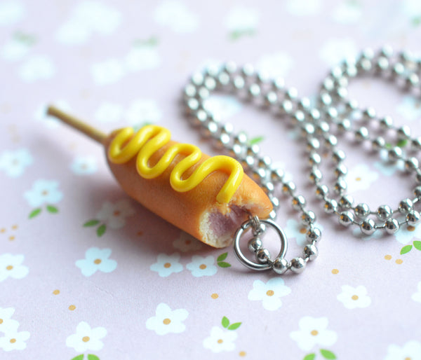 Hot Dog Keychain Polymer Clay Handmade 