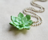 Miniature Succulent Plant Polymer Clay Necklace